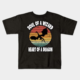 Soul Of A Wizard...Heart of A Dragon Kids T-Shirt